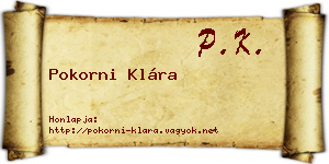 Pokorni Klára névjegykártya